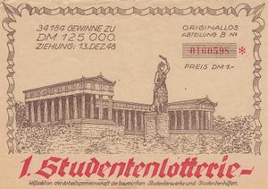 Lotterieschein Arbeitsgemeinschaft der bayerischen Studentenwerke und Studentenhilfen 1948.jpg