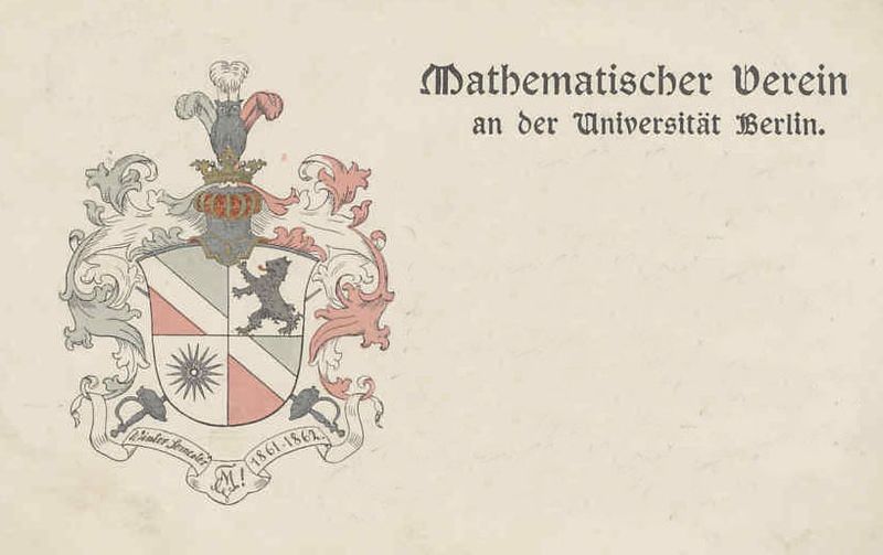 Datei:Mathematischer Verein Berlin-CK mit Wappen.JPG