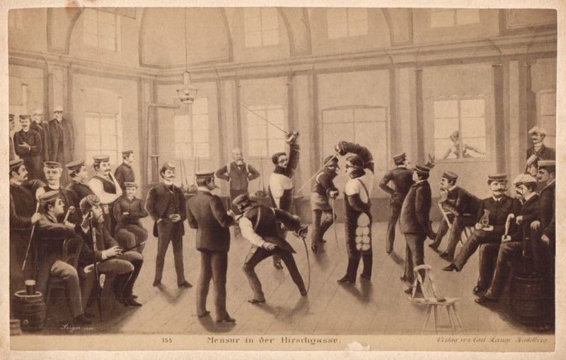 Datei:Mensur in der Hirschgasse-Verlag Carl Lange.jpg