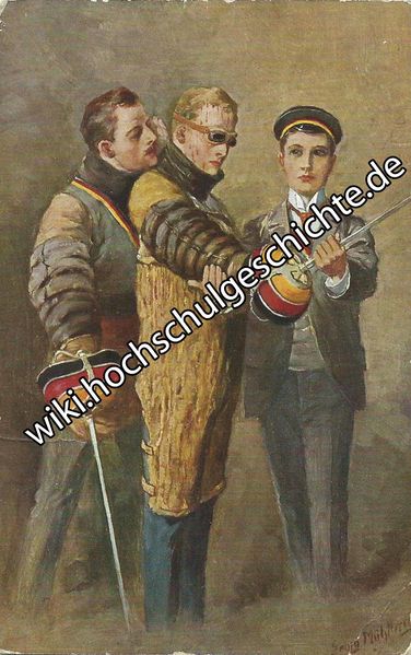 Datei:Georg Mühlberg-Mensurpause.jpg