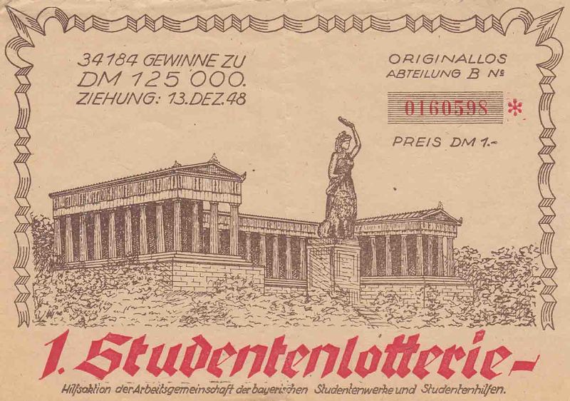 Datei:Lotterieschein Arbeitsgemeinschaft der bayerischen Studentenwerke und Studentenhilfen 1948.jpg